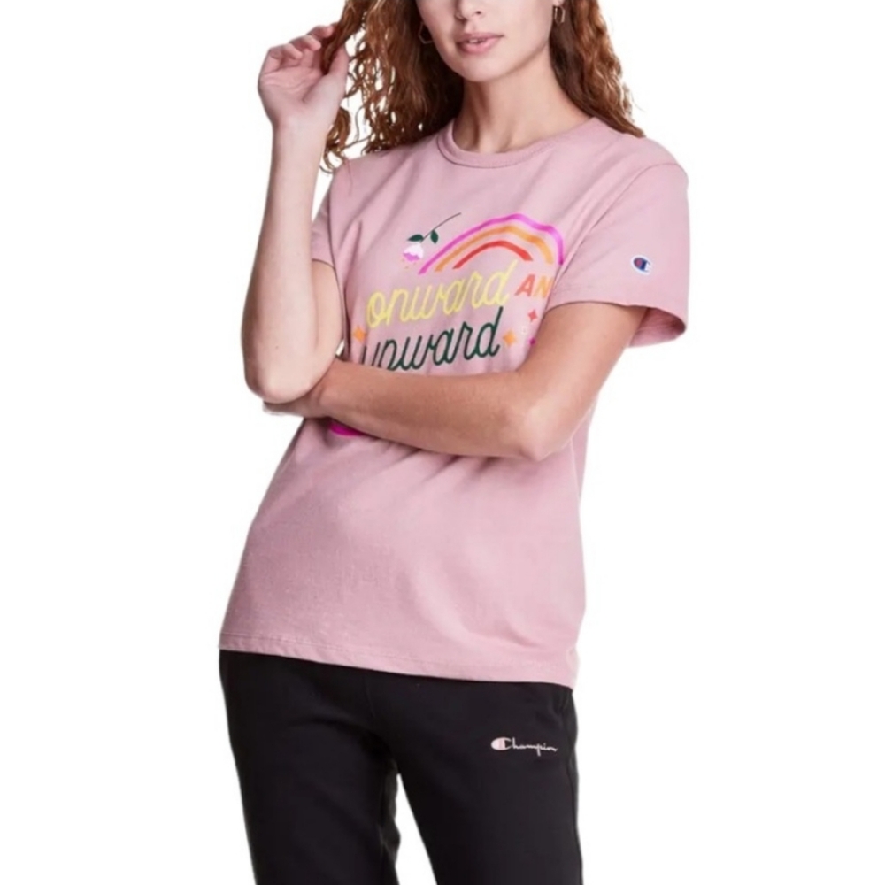 Champion Onward and Upward Pink Beige x The Heritage Short Sleeve T Shirt NWT